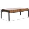 SAFAVIEH Home Collection Alexander Natural Brown/Black Rectangle Coffee Table(Brown/Black)