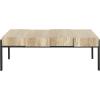 SAFAVIEH Home Collection Alexander Natural Brown/Black Rectangle Coffee Table(Multi/Brown)