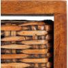 SAFAVIEH Home Collection Allester Brown Rattan/Black 1-Drawer Living Room Coffee Table