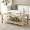 SAFAVIEH Home Collection Apis Natural Raffia 2-Tier Coffee Table(Natural)