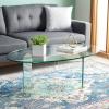 SAFAVIEH Home Collection Carsten Clear Tempered Glass Oval Coffee Table