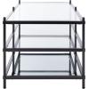SAFAVIEH Home Collection Cathal Matte Black/Glass/Mirror 3-Tier Living Room Coffee Table COF6204A(Black / Glass)