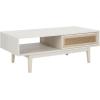 SAFAVIEH Home Collection Ceu Oak/Gold 2-Door Coffee Table(Bleached White/Gold)