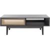 SAFAVIEH Home Collection Ceu Oak/Gold 2-Door Coffee Table(Distressed Black/Gold)