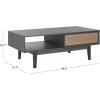 SAFAVIEH Home Collection Ceu Oak/Gold 2-Door Coffee Table(Distressed Black/Gold)