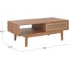 SAFAVIEH Home Collection Ceu Oak/Gold 2-Door Coffee Table(Oak/Gold)