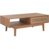 SAFAVIEH Home Collection Ceu Oak/Gold 2-Door Coffee Table(Oak/Gold)