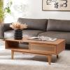 SAFAVIEH Home Collection Ceu Oak/Gold 2-Door Coffee Table(Oak/Gold)