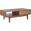 SAFAVIEH Home Collection Ceu Oak/Gold 2-Door Coffee Table(Walnut/Gold)