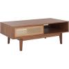 SAFAVIEH Home Collection Ceu Oak/Gold 2-Door Coffee Table(Walnut/Gold)