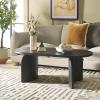 SAFAVIEH Home Collection Chakun Black Oval Top Coffee Table(Black)
