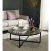SAFAVIEH Home Collection Cheyenne Blue & White Coffee Table(Black)