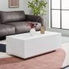 SAFAVIEH Home Collection Ezro White/Grey Faux Concrete Coffee Table (Fully Assembled)