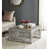 SAFAVIEH Home Collection Hila White Wash Wicker Coffee Table