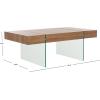 SAFAVIEH Home Collection Jacob White/Clear Glass Legs Rectangle Coffee Table(Brown/Clear)
