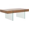 SAFAVIEH Home Collection Jacob White/Clear Glass Legs Rectangle Coffee Table(Brown/Clear)