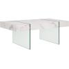 SAFAVIEH Home Collection Jacob White/Clear Glass Legs Rectangle Coffee Table(White/Clear)