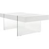 SAFAVIEH Home Collection Jacob White/Clear Glass Legs Rectangle Coffee Table(White/Glass)
