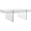 SAFAVIEH Home Collection Jacob White/Clear Glass Legs Rectangle Coffee Table(White/Glass)