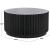 SAFAVIEH Home Collection Kanpun Bleached White Round Pedestal Coffee Table (Fully Assembled)(Black)