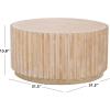 SAFAVIEH Home Collection Kanpun Bleached White Round Pedestal Coffee Table (Fully Assembled)(Bleached White)