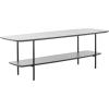 SAFAVIEH Home Collection Kayleigh White Faux Marble/Matte Black Coffee Table with Lower Shelf(White Faux Marble/Matte Blac)