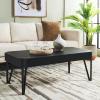 SAFAVIEH Home Collection Liann Black Stripe/Black Hairpin Leg Coffee Table(Black Stripe/Black)