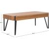 SAFAVIEH Home Collection Liann Black Stripe/Black Hairpin Leg Coffee Table(Brown/Black)