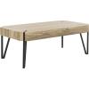SAFAVIEH Home Collection Liann Black Stripe/Black Hairpin Leg Coffee Table(Multi/Brown)