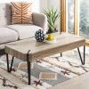 SAFAVIEH Home Collection Liann Black Stripe/Black Hairpin Leg Coffee Table(Multi/Brown)