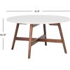 SAFAVIEH Home Collection Maja Marble/Walnut Brown Round Coffee Table