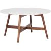 SAFAVIEH Home Collection Maja Marble/Walnut Brown Round Coffee Table