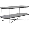 SAFAVIEH Home Collection Marlee White Faux Paper Marble/Black Coffee Table with Lower Shelf(Dark Grey Oak/Black)