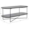 SAFAVIEH Home Collection Marlee White Faux Paper Marble/Black Coffee Table with Lower Shelf(Dark Grey Oak/Black)