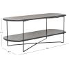 SAFAVIEH Home Collection Marlee White Faux Paper Marble/Black Coffee Table with Lower Shelf(Dark Sandstone/Black)