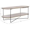 SAFAVIEH Home Collection Marlee White Faux Paper Marble/Black Coffee Table with Lower Shelf(Light Grey Oak/Black)