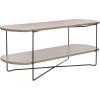 SAFAVIEH Home Collection Marlee White Faux Paper Marble/Black Coffee Table with Lower Shelf(Light Grey Oak/Black)