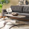 SAFAVIEH Home Collection Marlee White Faux Paper Marble/Black Coffee Table with Lower Shelf(Light Grey Oak/Black)