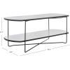 SAFAVIEH Home Collection Marlee White Faux Paper Marble/Black Coffee Table with Lower Shelf(White Faux Marble/Black)