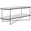 SAFAVIEH Home Collection Marlee White Faux Paper Marble/Black Coffee Table with Lower Shelf(White Faux Marble/Black)