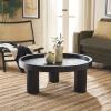 SAFAVIEH Home Collection Meek White Washed 3-Leg Round Coffee Table(Black)