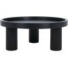 SAFAVIEH Home Collection Meek White Washed 3-Leg Round Coffee Table(Black)