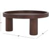 SAFAVIEH Home Collection Meek White Washed 3-Leg Round Coffee Table(Brown)