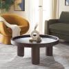 SAFAVIEH Home Collection Meek White Washed 3-Leg Round Coffee Table(Brown)