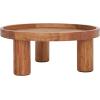 SAFAVIEH Home Collection Meek White Washed 3-Leg Round Coffee Table(Natural)