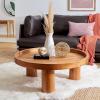SAFAVIEH Home Collection Meek White Washed 3-Leg Round Coffee Table(Natural)
