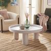 SAFAVIEH Home Collection Meek White Washed 3-Leg Round Coffee Table(White Washed)