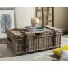 SAFAVIEH Home Collection Navarro White Rattan Coffee Table(Grey)