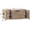 SAFAVIEH Home Collection Navarro White Rattan Coffee Table(Grey)