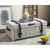 SAFAVIEH Home Collection Navarro White Rattan Coffee Table(White)